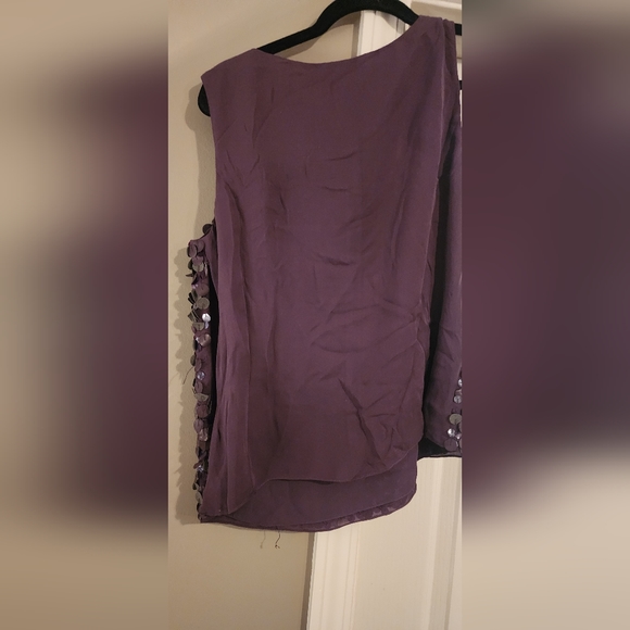 Ellen Tracy  plum 100% silk blouse - Picture 2 of 10